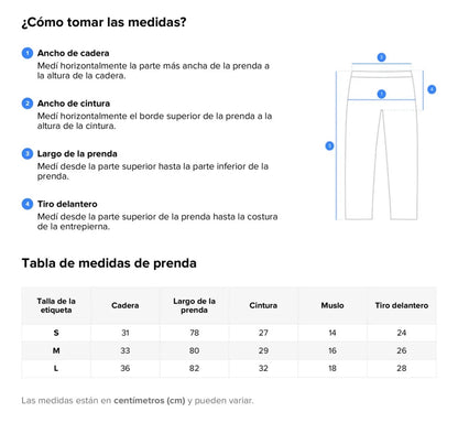 Calsa degrade talles M/L
