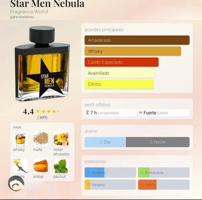 FRAGANCIAS WORLD STAR MEN NEBULA EDP 100ML