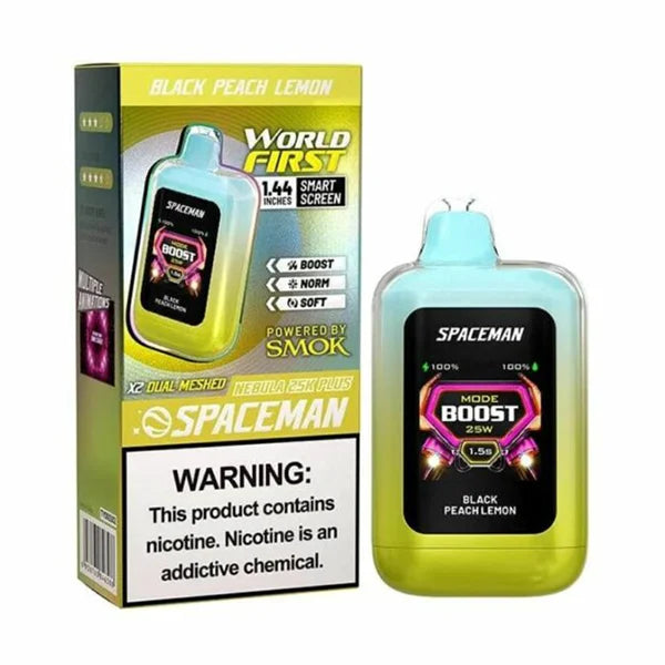BLACK PEACH LEMON SMOK SPACEMAN NEBULA 25K PUFFS($22.000 precio minorista )