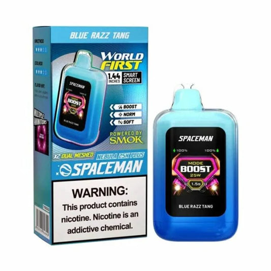 BLUE RAZZ TANGO SMOK SPACEMAN NEBULA 25K PUFFS($22.000 por menor )