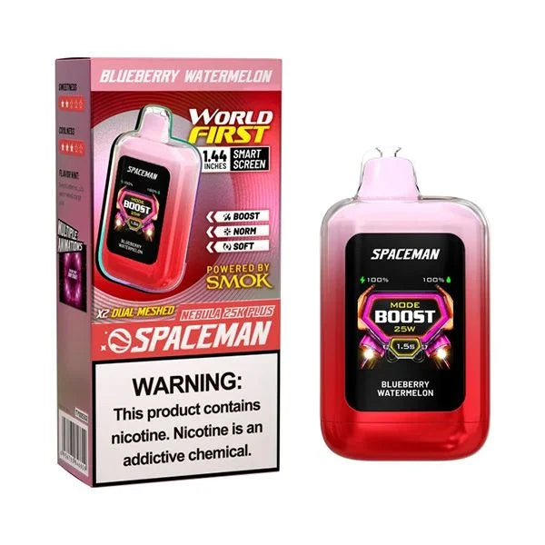 BLUEBERRY WATERMELON SMOK SPACEMAN NEBULA 25K PUFFS($22.000 precio minorista )